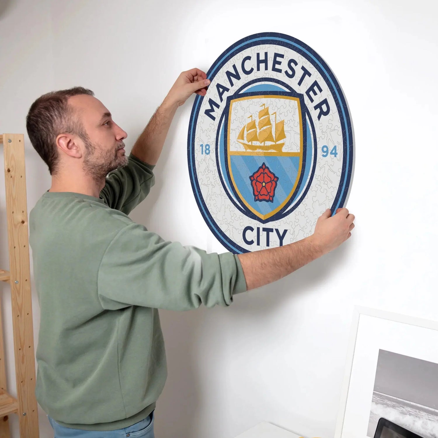 Manchester City Logo - Puzzle en bois Puzzle Goals
