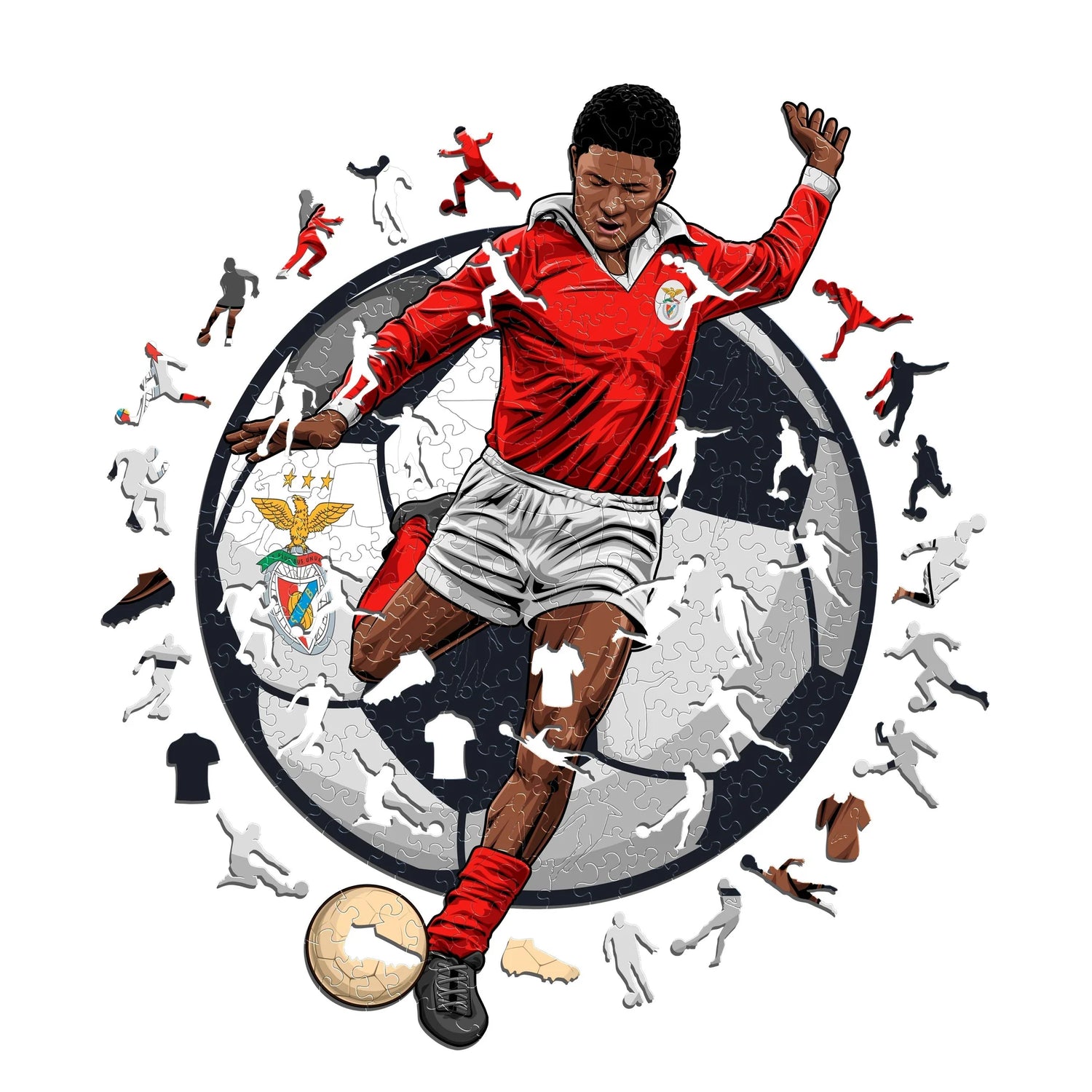 Eusébio Benfica - Puzzle en bois