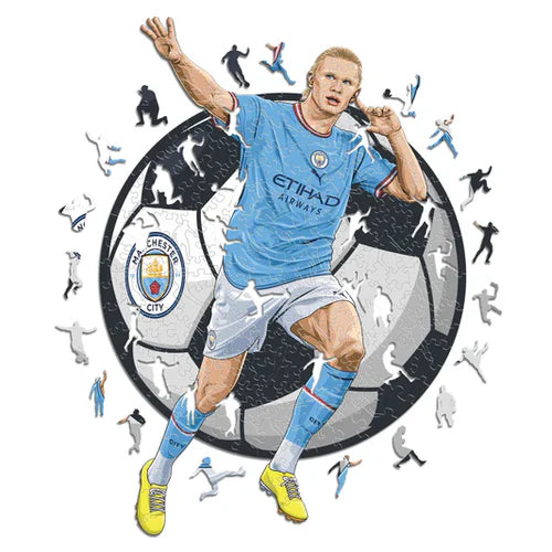 Erling Haaland Manchester City - Puzzle en bois