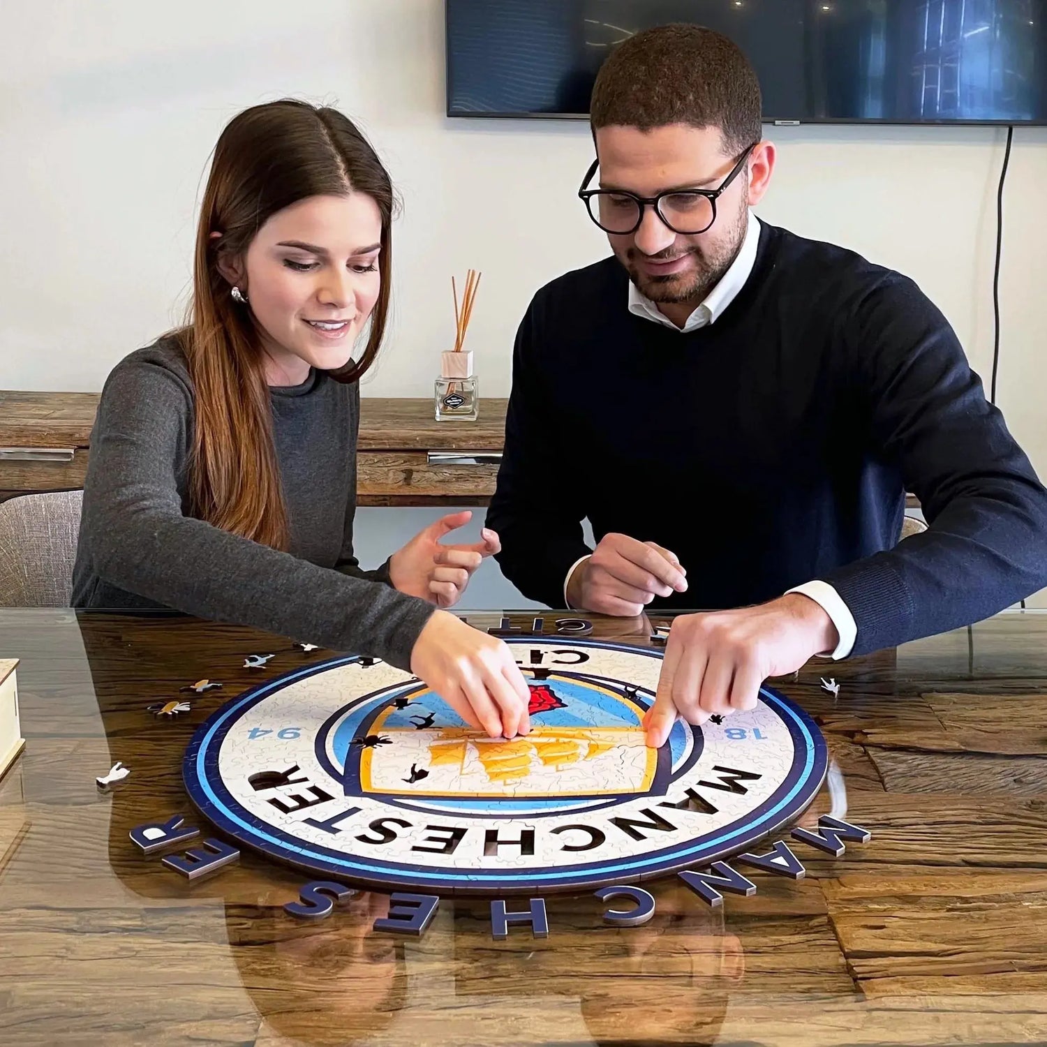 Manchester City Logo - Puzzle en bois Puzzle Goals