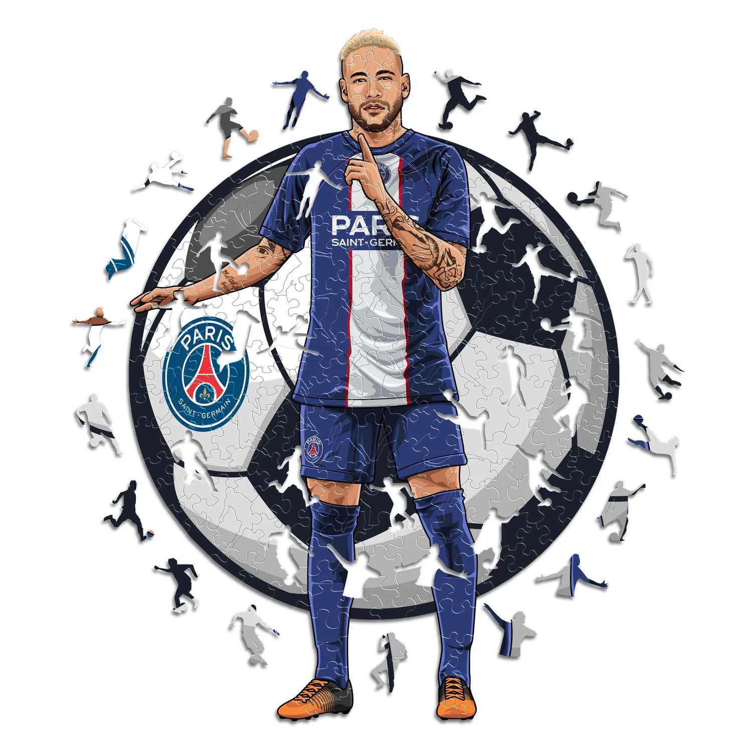 Neymar Jr. PSG - Puzzle en bois