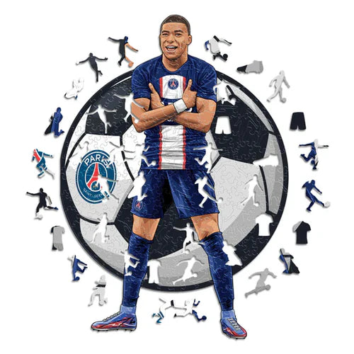 Kylian Mbappé PSG - Puzzle en bois