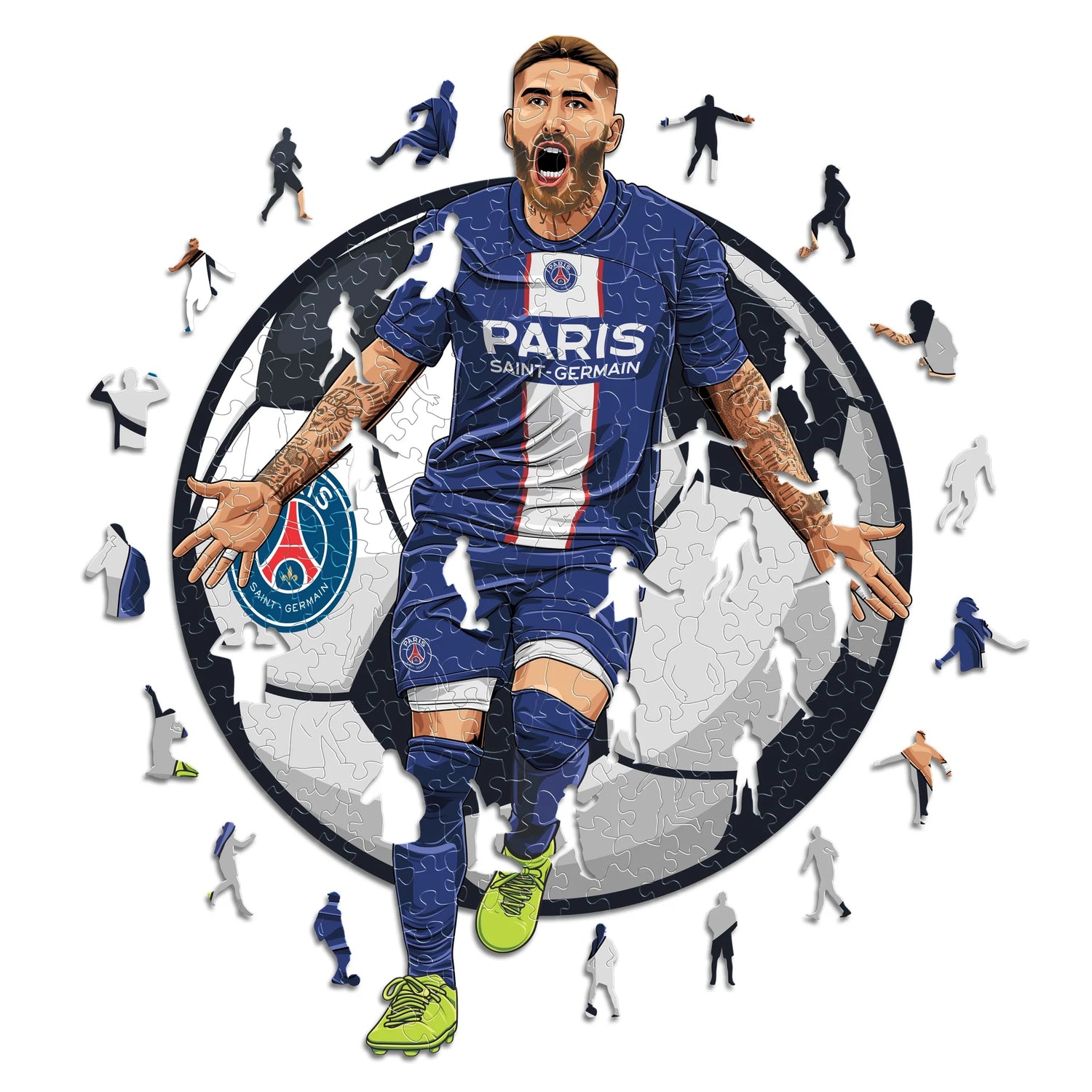 Sergio Ramos PSG - Puzzle en bois