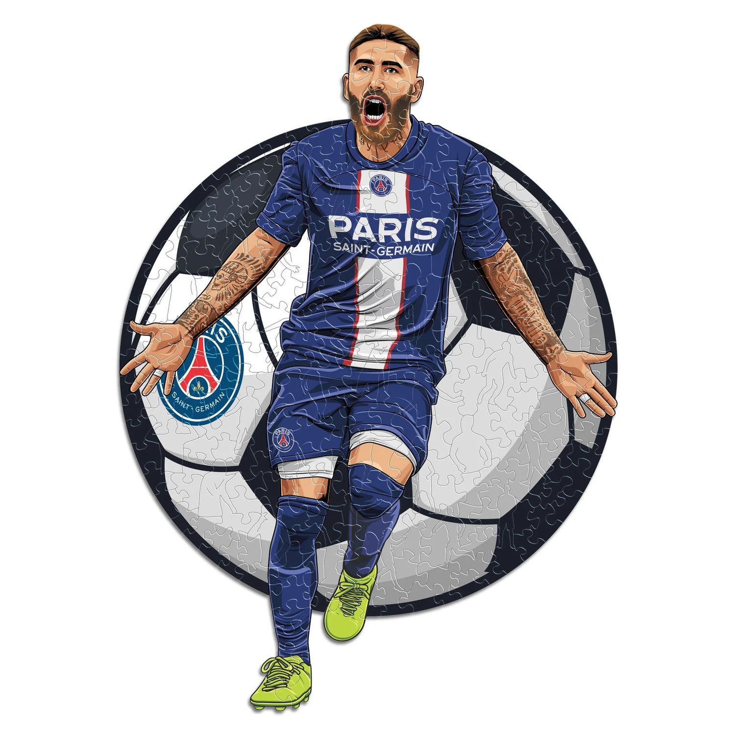 Sergio Ramos PSG - Puzzle en bois