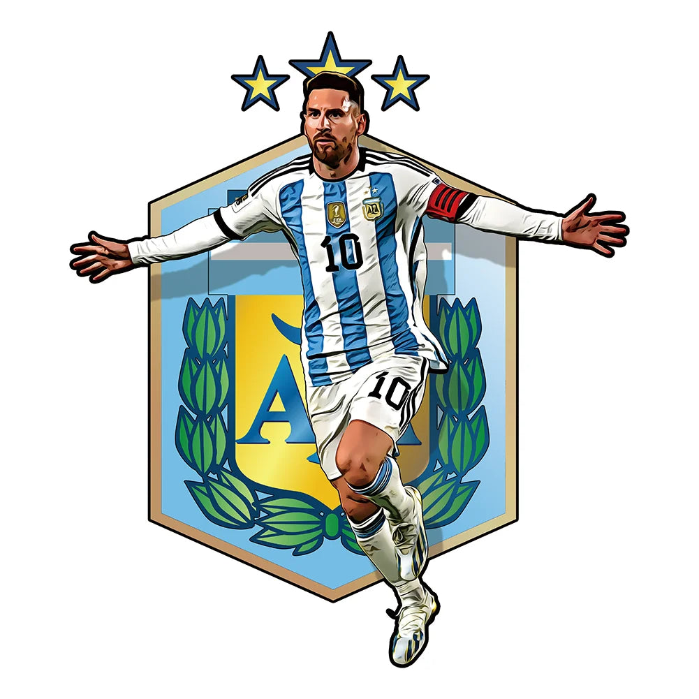 Lionel Messi Argentine 3 étoiles - Puzzle en bois