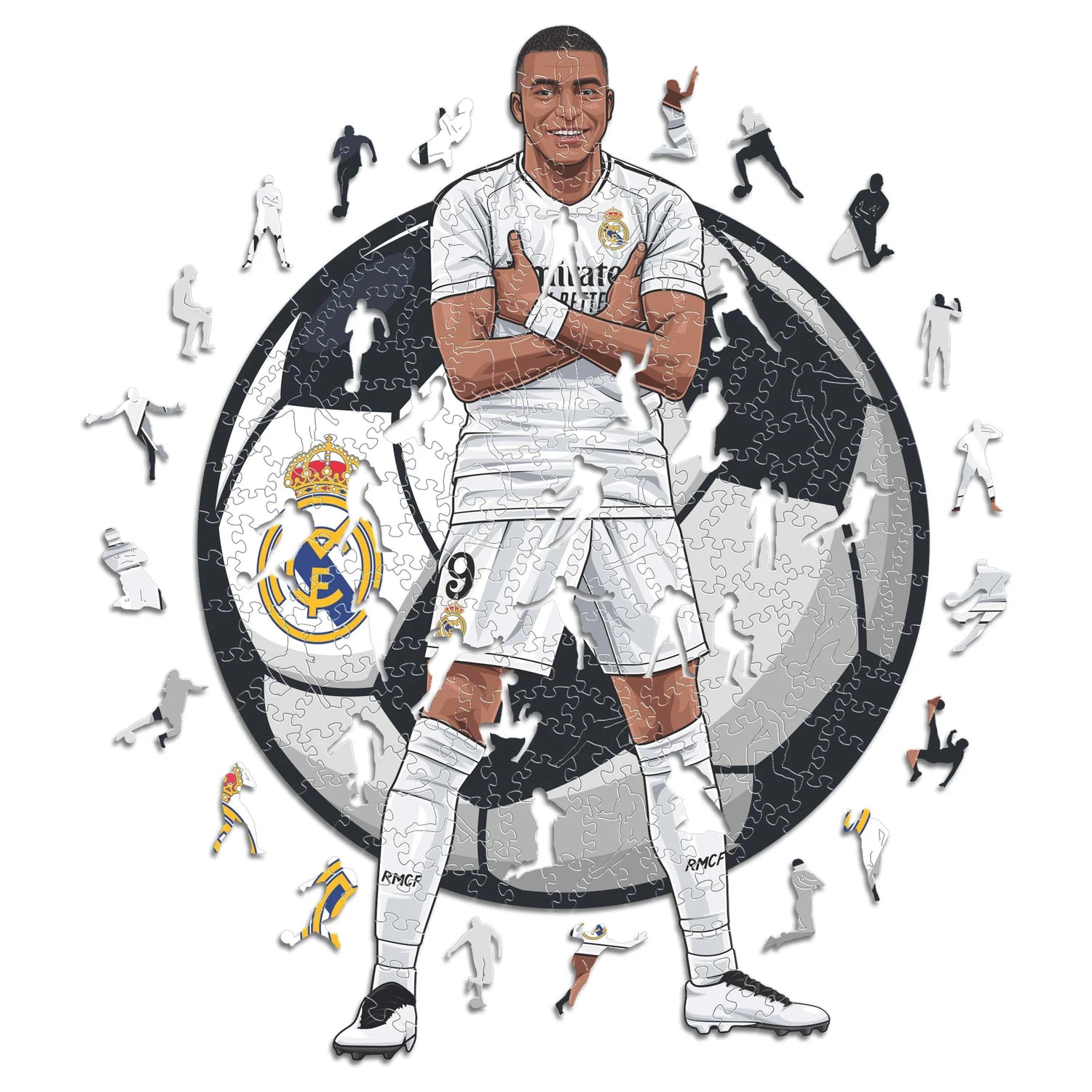 Kylian Mbappé Real Madrid - Puzzle en bois